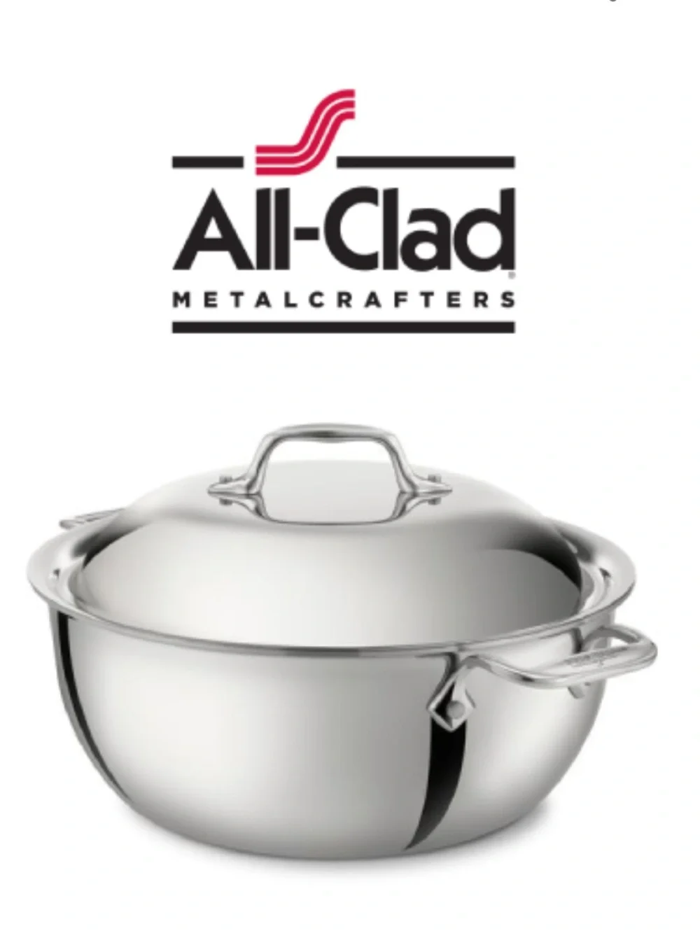 All-Clad Brushed Stainless Steel 5.5-Qt Dutch Oven with Dome Lid Stock Pot